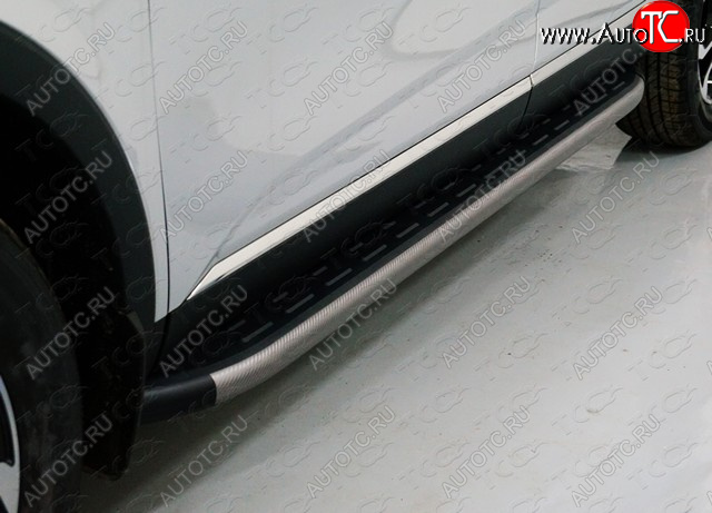 21 349 р. Пороги алюминиевые с пластиковой накладкой, ТСС Тюнинг  Renault Arkana (2019-2024) (карбон серые)