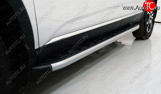 21 349 р. Пороги алюминиевые с пластиковой накладкой ТСС Тюнинг  Renault Arkana (2019-2024) (карбон серебро)