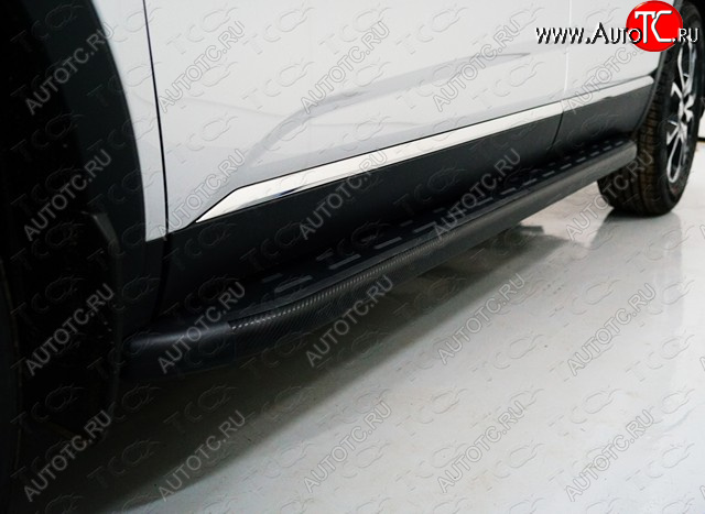 21 349 р. Пороги алюминиевые с пластиковой накладкой ТСС Тюнинг  Renault Arkana (2019-2024) (карбон черные)