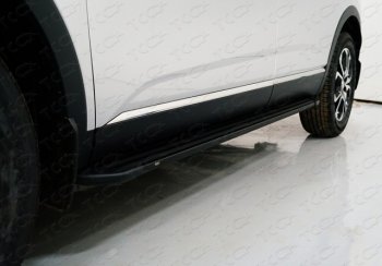 21 349 р. Пороги алюминиевые Slim Line ТСС Тюнинг  Renault Arkana (2019-2024) (Black ). Увеличить фотографию 1