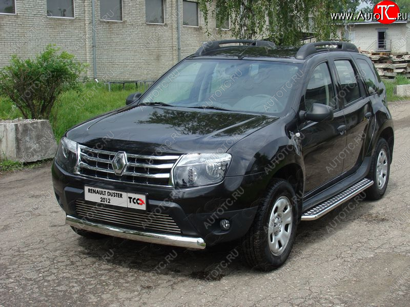 16 299 р. Защита передняя овальная короткая 75х42 мм ТСС Тюнинг  Renault Duster  HS (2010-2015) (нержавейка)