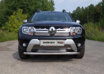 14 999 р. Защита переднего бампера нижняя d60,3 мм ТСС Тюнинг  Renault Duster  HS (2015-2021) (нержавейка). Увеличить фотографию 1