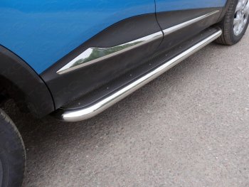 42 699 р. Пороги с площадкой 60,3 мм ТСС Тюнинг  Renault Kaptur (2016-2020) (нержавейка). Увеличить фотографию 1