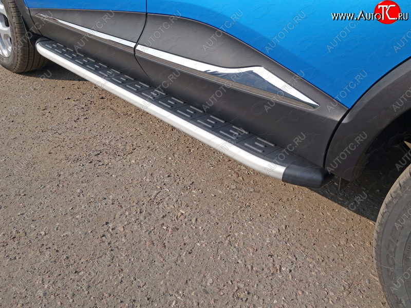 19 999 р. Пороги алюминиевые с пластиковой накладкой ТСС Тюнинг  Renault Kaptur (2016-2020) (серые)