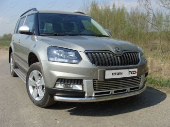 19 549 р. Защита переднего бампера нижняя d60,3 мм ТСС Тюнинг  Skoda Yeti (2013-2018) (нержавейка). Увеличить фотографию 1