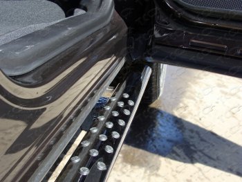 32 599 р. Пороги овальные с проступью 75х42 мм ТСС Тюнинг Subaru Forester SJ дорестайлинг (2012-2016) (серые). Увеличить фотографию 1