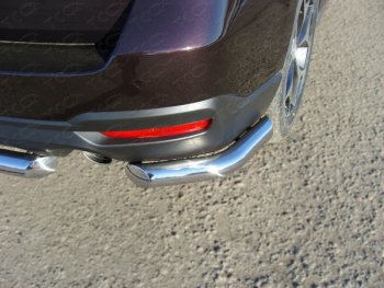 Защита заднего бампера (под брызговики, уголки, d60,3 мм) TCC Subaru Forester SJ дорестайлинг (2012-2016)