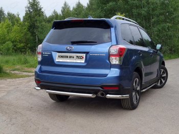 14 999 р. Защита задняя (центральная нержавейка 60,3 мм) ТСС Тюнинг  Subaru Forester  SJ (2016-2019). Увеличить фотографию 1