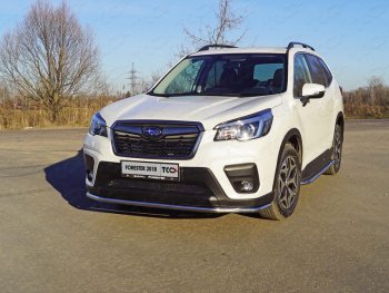 20 999 р. Защита переднего бампера нижняя d42,4 мм ТСС Тюнинг  Subaru Forester  SK/S14 (2018-2021) (нержавейка). Увеличить фотографию 1