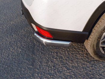 20 899 р. Защита заднего бампера (уголки овальные короткие, под брызговики, d75х42 мм) TCC  Subaru Forester  SK/S14 (2018-2022). Увеличить фотографию 1