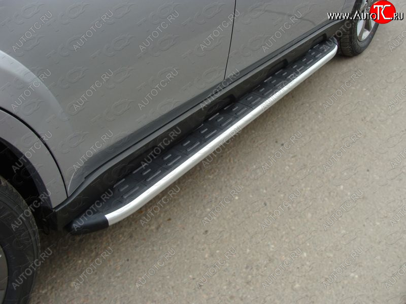 19 999 р. Пороги алюминиевые с пластиковой накладкой ТСС Тюнинг Subaru Outback BR, B14)  рестайлинг универсал (2012-2015) (серые)