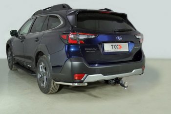 Защита заднего бампера (уголки, d42,4 мм) TCC Subaru Outback BT универсал (2019-2024)