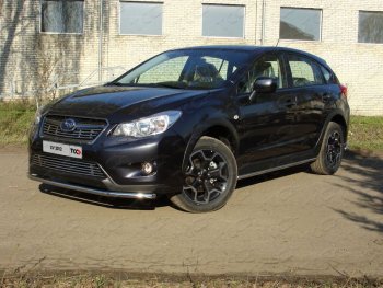 13 399 р. Защита переднего бампера нижняя d42,4 мм ТСС Тюнинг  Subaru XV  GP/G33 (2012-2016) (нержавейка). Увеличить фотографию 1