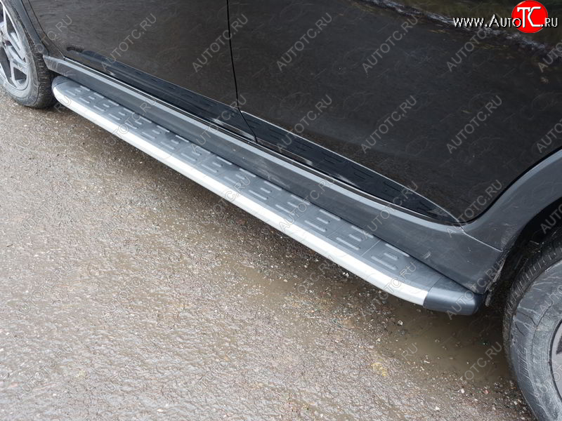 19 999 р. Пороги алюминиевые с пластиковой накладкой ТСС Тюнинг Subaru XV GT/G24 дорестайлинг (2017-2021) (серые)
