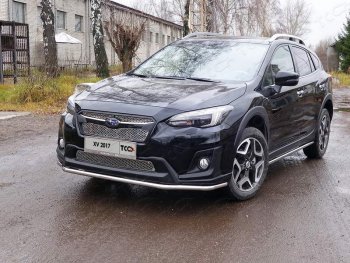 14 999 р. Защита переднего бампера нижняя d42,4 мм ТСС Тюнинг Subaru XV GT/G24 дорестайлинг (2017-2021) (нержавейка). Увеличить фотографию 1