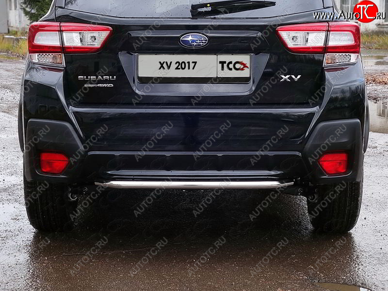 7 499 р. Защита задняя (нержавейка 42,4 мм), ТСС Тюнинг  Subaru XV  GT/G24 (2017-2021)