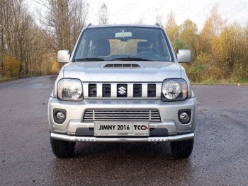 31 199 р. Защита переднего бампера нижняя с ДХО 60,3 мм ТСС Тюнинг  Suzuki Jimny  JB23/JB43 (2012-2018) (нержавейка). Увеличить фотографию 1