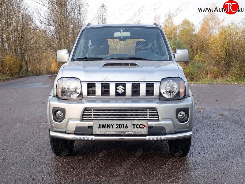 31 199 р. Защита переднего бампера нижняя с ДХО 60,3 мм ТСС Тюнинг  Suzuki Jimny  JB23/JB43 (2012-2018) (нержавейка)