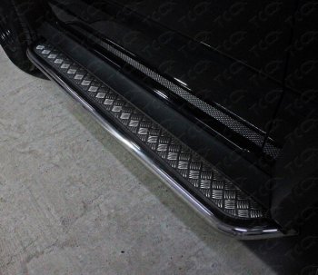 24 799 р. Пороги с площадкой 42,4 мм ТСС Тюнинг Suzuki Jimny JB64 (2018-2024) (серые). Увеличить фотографию 1