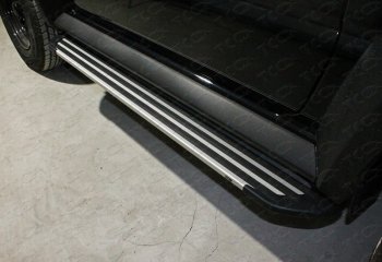16 449 р. Пороги алюминиевые, ТСС Тюнинг  Suzuki Jimny  JB64 (2018-2024) (Slim line Silver). Увеличить фотографию 1