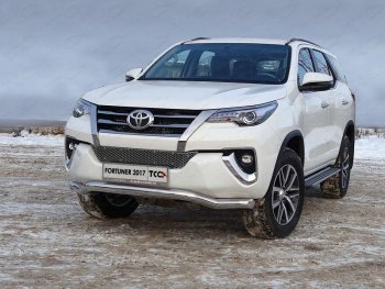 28 599 р. Защита переднего бампера волна d76,1 мм ТСС Тюнинг  Toyota Fortuner  AN160 (2015-2020) (нержавейка). Увеличить фотографию 1