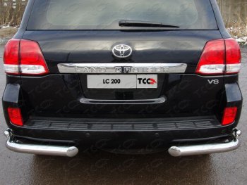 Защита задняя (уголки овальные 75х42 мм) ТСС Тюнинг Toyota Land Cruiser 200 1-ый рестайлинг (2012-2015)  (уголки овальные)
