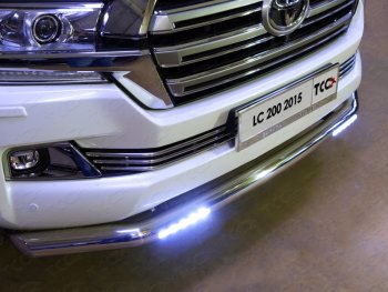45 999 р. Защита переднего бампера нижняя с ДХО 76,1 мм ТСС Тюнинг  Toyota Land Cruiser  200 (2015-2021) (нержавейка). Увеличить фотографию 1