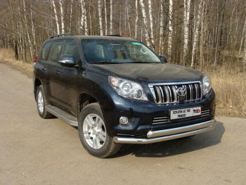 37 649 р. Защита переднего бампера нижняя d76,1*75 мм ТСС Тюнинг  Toyota Land Cruiser Prado  J150 (2009-2013) (нержавейка). Увеличить фотографию 1