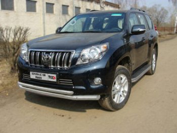 37 649 р. Защита переднего бампера нижняя d76,1*50,8 мм ТСС Тюнинг  Toyota Land Cruiser Prado  J150 (2009-2013) дорестайлинг (нержавейка). Увеличить фотографию 1