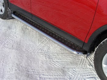 Пороги с площадкой 60,3 мм ТСС Тюнинг Toyota (Тойота) RAV4 (рав)  XA40 (2012-2015) XA40 5 дв. дорестайлинг  (серые)