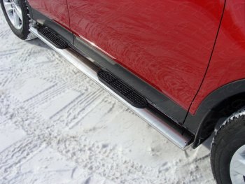 39 699 р. Пороги овальные с накладкой 120*60 мм ТСС Тюнинг  Toyota RAV4  XA40 (2012-2015). Увеличить фотографию 1