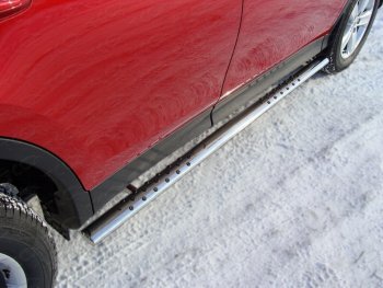 32 599 р. Пороги овальные с проступью 75х42 мм ТСС Тюнинг  Toyota RAV4  XA40 (2012-2015) (серые). Увеличить фотографию 1