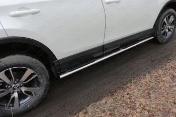 39 699 р. Пороги овальные с накладкой 120*60 мм ТСС Тюнинг  Toyota RAV4  XA40 (2015-2019) (серые). Увеличить фотографию 1