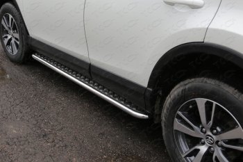 28 099 р. Пороги с площадкой 42,4 мм ТСС Тюнинг  Toyota RAV4  XA40 (2015-2019) (серые). Увеличить фотографию 1