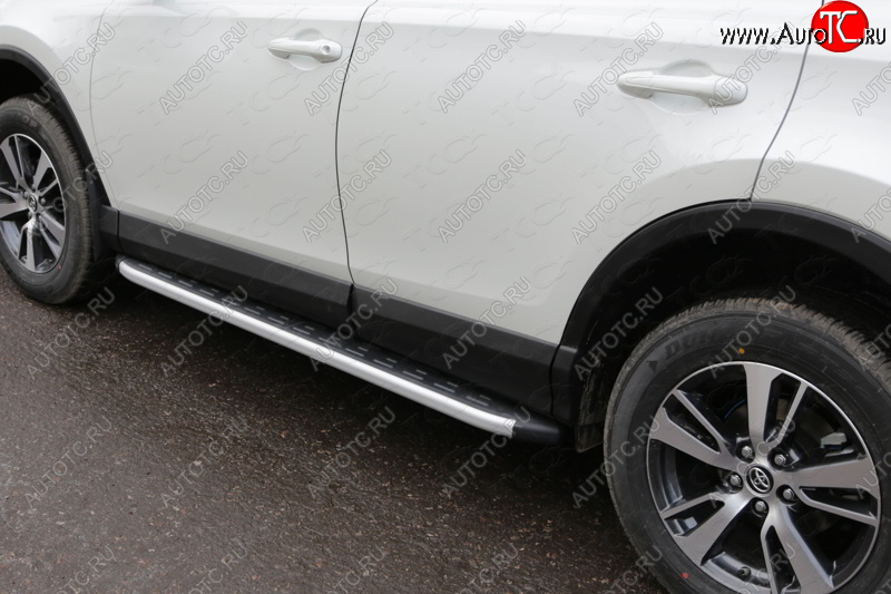19 999 р. Пороги алюминиевые с пластиковой накладкой ТСС Тюнинг  Toyota RAV4  XA40 (2015-2019) (серые)