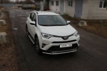 20 999 р. Защита переднего бампера нижняя d60,3 мм ТСС Тюнинг  Toyota RAV4  XA40 (2015-2019) 5 дв. рестайлинг (нержавейка). Увеличить фотографию 1