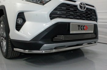 17 799 р. Защита переднего бампера нижняя d42,4 мм ТСС Тюнинг  Toyota RAV4  XA50 (2018-2024) (нержавейка). Увеличить фотографию 1