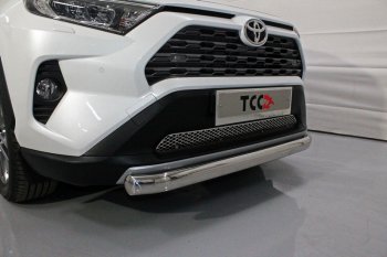 18 499 р. Защита переднего бампера нижняя овальная 75х42 мм ТСС Тюнинг  Toyota RAV4  XA50 (2018-2024) (нержавейка). Увеличить фотографию 1