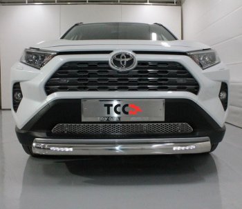 35 799 р. Защита переднего бампера овальная с ДХО 75х42 мм ТСС Тюнинг  Toyota RAV4  XA50 (2018-2024) (нержавейка). Увеличить фотографию 1