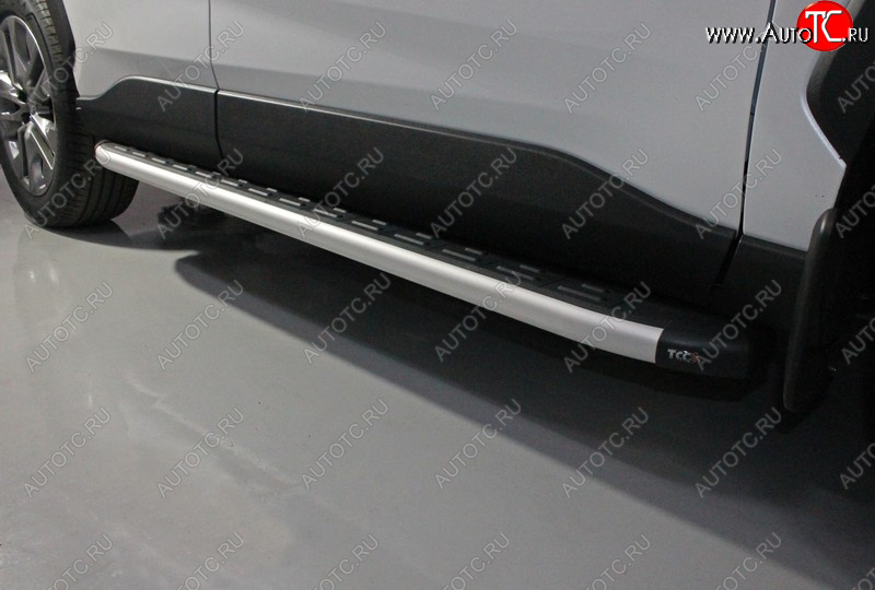 19 999 р. Пороги алюминиевые с пластиковой накладкой ТСС Тюнинг  Toyota RAV4  XA50 (2018-2024) (серые)
