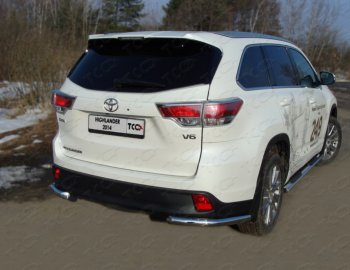 Защита заднего бампера (уголки, d60,3 мм) TCC Toyota (Тойота) Highlander (Хайлэндер)  XU50 (2013-2017) XU50 дорестайлинг