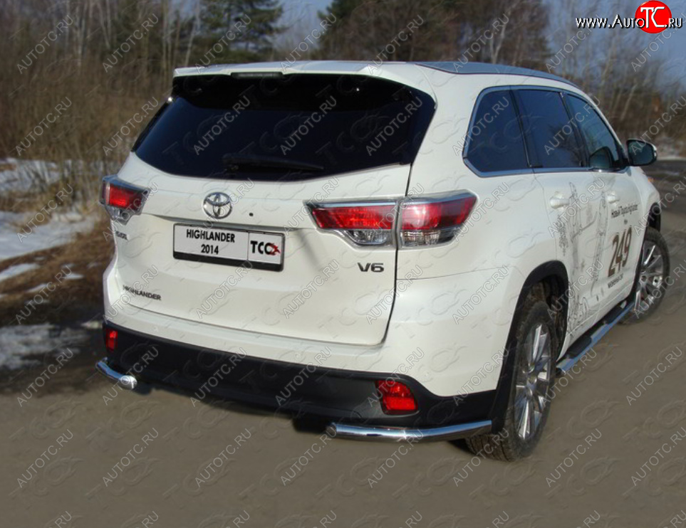 14 999 р. Защита заднего бампера (уголки, d60,3 мм) TCC  Toyota Highlander  XU50 (2013-2017)