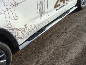 46 999 р. Пороги овальные с накладкой 120*60 мм ТСС Тюнинг  Toyota Highlander  XU50 (2016-2020). Увеличить фотографию 1