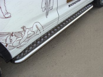 32 999 р. Пороги с площадкой 42,4 мм ТСС Тюнинг  Toyota Highlander  XU50 (2016-2020) (серые). Увеличить фотографию 1