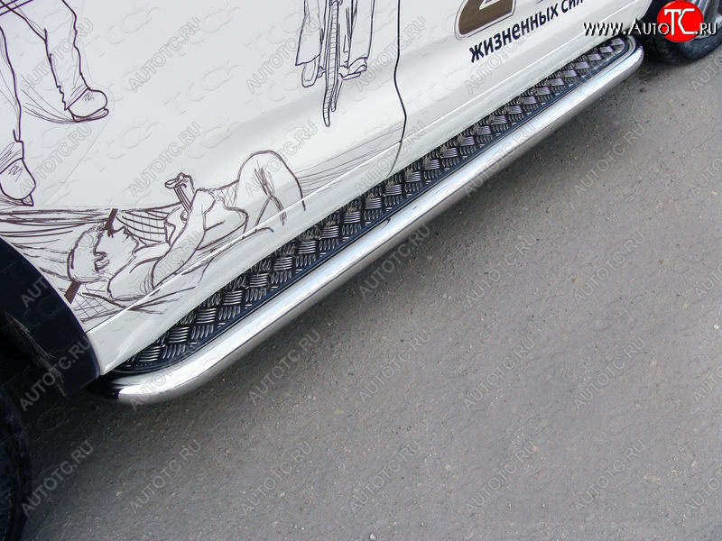 37 949 р. Пороги с площадкой 60,3 мм ТСС Тюнинг  Toyota Highlander  XU50 (2016-2020) (серые)