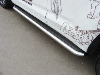 46 999 р. Пороги с площадкой 60,3 мм ТСС Тюнинг  Toyota Highlander  XU50 (2016-2020) (нержавейка). Увеличить фотографию 1