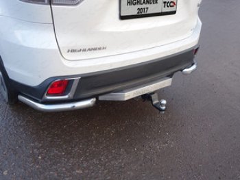 Защита заднего бампера (уголки, d60,3 мм) TCC Toyota Highlander XU50 рестайлинг (2016-2020)
