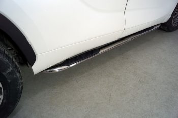 40 999 р. Пороги овальные гнутые с накладкой 75х42 мм ТСС Тюнинг Toyota Highlander XU70 (2020-2024) (серые). Увеличить фотографию 1