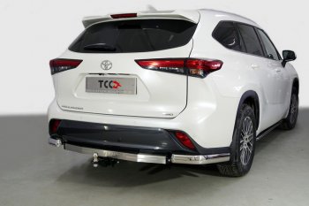 Защита задняя (уголки овальные 75х42 мм) ТСС Тюнинг Toyota (Тойота) Highlander (Хайлэндер)  XU70 (2020-2024) XU70  (уголки овальные)