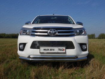 Защита передняя нижняя двойная 76,1*60,3 мм Тюнинг Toyota (Тойота) Hilux Revo (хайлюкс) (2015-2018) Double Cab дорестайлинг  (нержавейка)